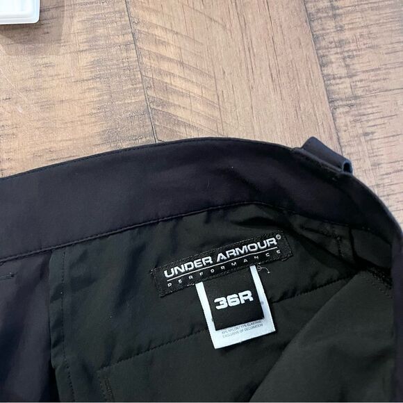 Under Armour Mens Size 36R Golf Shorts Black Flat Front Chino - Picture 5 of 6